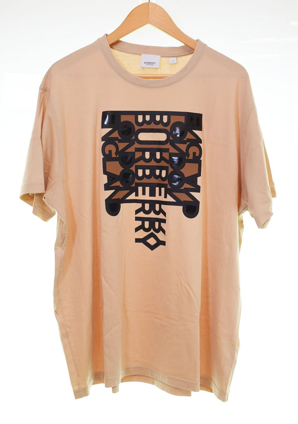 バーバリー Burberry BURBERRY LONDON ENGLAND バーバリーロンドンイングランド 22SS MOTIF LOGO PRINT TEE ロゴ 8051401 Tシャツ ベージュ Lサイズ 103MT-3016