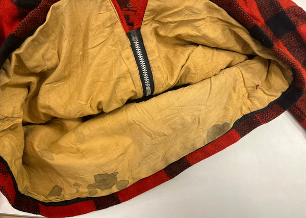 ヴィンテージ vintage 50's～ 50年代～ ウール ハンティングジャケット バッファローチェック ブロックチェック CONMATIC ZIP 38 ジャケット レッド 101MT-5444