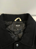 ハフ HUF SONG VARSITY JACKET ソング バーシティジャケット カレッジジャケット スタジャン 黒 白 刺繍 JK00439 ジャケット ブラック Mサイズ 101MT-5068