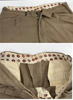 ヴィンテージ vintage ~50’s 50年代 EURO ユーロワーク ピケパンツ 太畝 ワークパンツ DOT SNAPPER WALDES ZIPPER サイドアジャスター付き スラックス ベージュ - 101MB-680