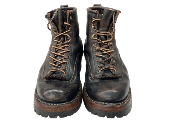 ホワイツブーツ WHITE'S BOOTS 6"SMOKE JUMPER スモーク ジャンパー 茶芯 Vibramソール レースアップ 革靴 シューズ 茶 黒 350VLTT メンズ靴 ブーツ ワーク ブラック サイズ 9E 104S-772