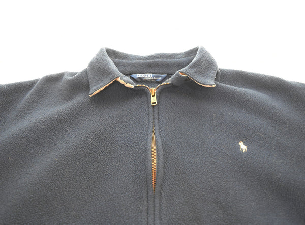 ラルフローレン RalphLauren 90s フリースブルゾン Made in USA 90's USA製 三角タグ ジャケット ネイビー Mサイズ 103MT-2828