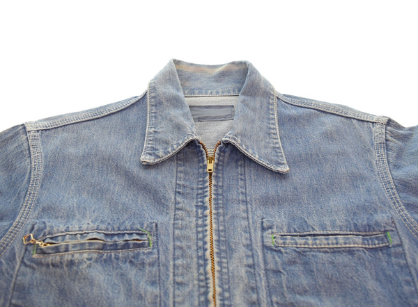 ヴィンテージ Vintage 70s OSHKOSH B'GOSH 4ポケット ジップアップ デニムジャケット 70's ユニオンチケット ジャケット ブルー 103MT-3024