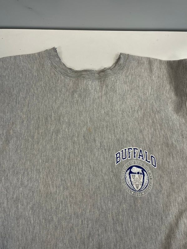 チャンピオン Champion 90s~ 刺繍タグ REVERSE WEAVE リバースウィーブ US古着 ラバープリント カレッジプリント XXL スウェット グレー 3Lサイズ 101MT-4595