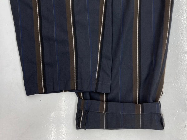 ヨウジヤマモト Yohji Yamamoto POUR HOMME SLACKS PANTS スラックス パンツ テーパード トラウザーズ ジップフライ 紺 ストライプ HB-P14-123 スラックス ネイビー サイズ 3 104MB-258