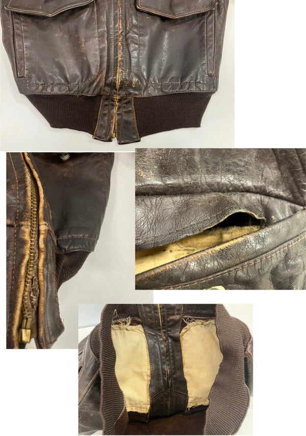 ミリタリー military 50's 50年代 US AIR FORCE A-2 フライトジャケット レザー CONMAR ZIP VINTAGE ヴィンテージ ジャケット ブラウン 101MT-5190