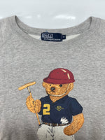ラルフローレン RalphLauren 90s POLO BEAR SWEATSHIRT ポロ ベア スウェット シャツ トレーナー 裏起毛 長袖 灰 スウェット プリント グレー Mサイズ 104MT-2052