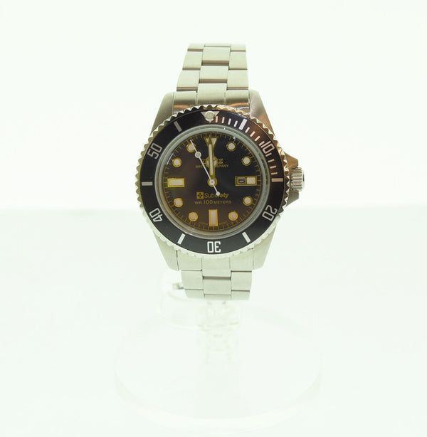 ヴォーグウォッチコー VAGUE WATCH Co. ×Subciety Diver’s Son ダイバーズサン コラボモデル メンズ腕時計シルバー 103T-50