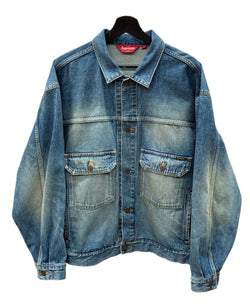 シュプリーム SUPREME 24AW DISTRESSED SELVEDGE TRUCKER JACKET ディストレス セルビッジ トラッカー ジャケット 青 ジャケット 無地 ブルー Lサイズ 104MT-1726
