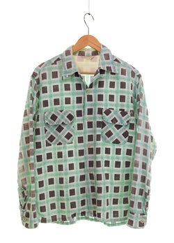 ヴィンテージ Vintage 50s オープンカラーシャツ プリントネル レアカラー 50's プリネル 長袖シャツ マルチカラー Mサイズ 103MT-3198