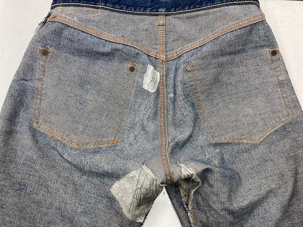リーバイス Levi's 501XX 60s 60年代 ギャラなし 紙パッチ Vintage ヴィンテージ ジーンズ デニムパンツ ジーパン ボタン裏W 赤耳 青 無地 デニム ブルー W34 L35 104MB-178