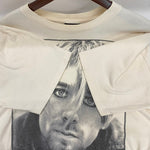【曜日割引対象外】 バンド band 90's ニルバーナ NIRVANA カートコバーン追悼 KURT COBAIN MEMORIAL MONOCHROME GIANT Tシャツ ホワイト Lサイズ 201MT-3625 VB