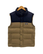 パタゴニア PATAGONIA 2015年製 Bivy Down Vest ビビーダウンベスト アウトドア 茶 紺 バイカラー 27586FA15 ベスト ベージュ Sサイズ 101MT-5127