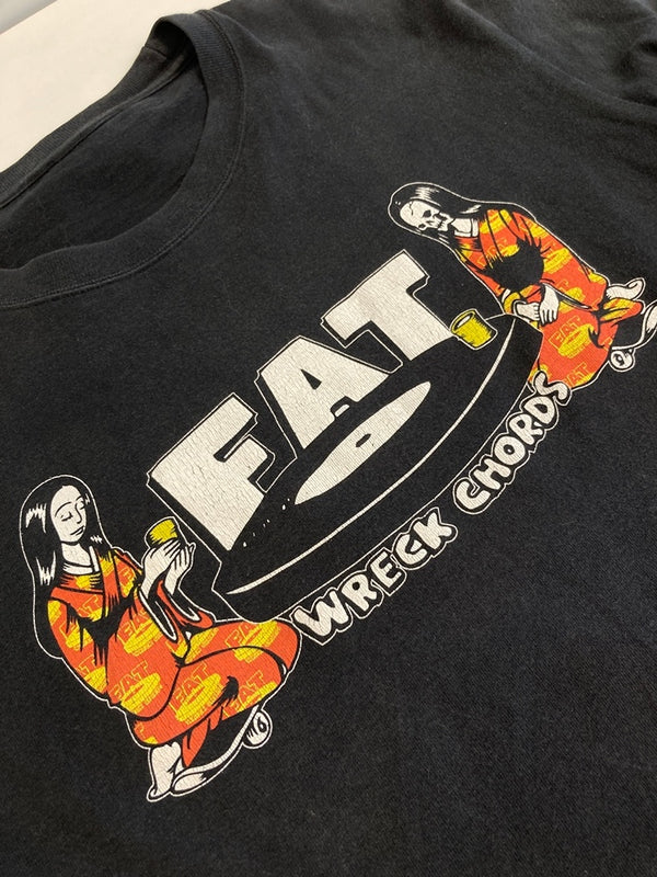 ヴィンテージ vintage FAT WRECK CHORDS ファット レック コーズ 黒 Tシャツ ブラック 101MT-3935
