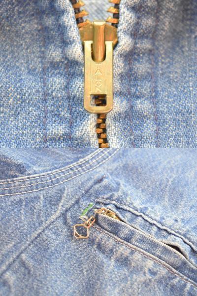 ヴィンテージ Vintage 70s OSHKOSH B'GOSH 4ポケット ジップアップ デニムジャケット 70's ユニオンチケット ジャケット ブルー 103MT-3024