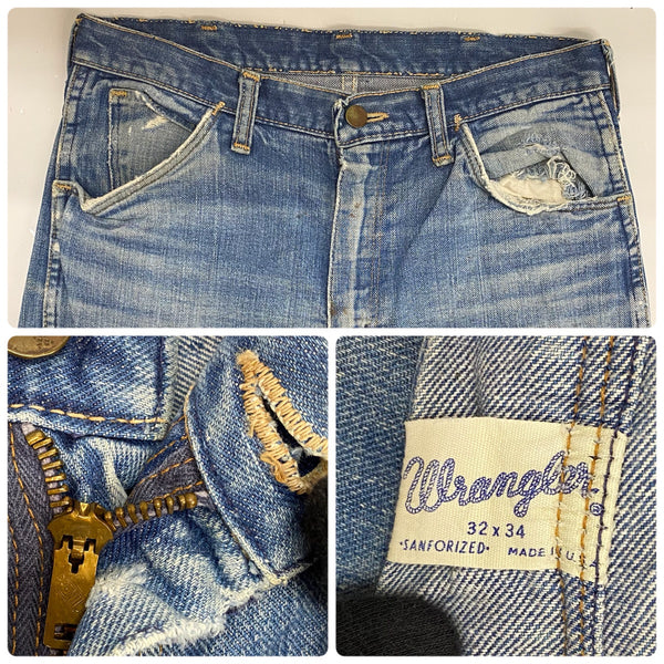 【曜日割引対象外】 ラングラー Wrangler 60's 12MWZ Slim Tapered Denim Pants USA製 デニム ブルー 32×34サイズ 201MB-1040 VB