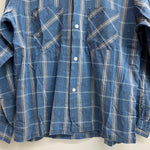 【曜日割引対象外】 ヴィンテージ vintage 50's TOWNCRAFT long-sleeve shirt オープンカラー チェック 長袖シャツ ブルー Mサイズ 201MT-3824 VB