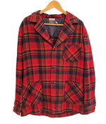 ペンドルトン PENDLETON  70's 70年代 Wネーム ウール テーラードジャケット チェック くるみボタン vintage ヴィンテージ アメリカ製 MADE IN USA ジャケット レッド Lサイズ 101MT-4192