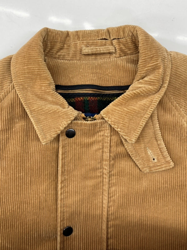 ラルフローレン RalphLauren CORDUROY COAT コーデュロイ コート カバーオール ダブルジップ ロング アウター ジャケット キャメル 茶 コート 無地 ベージュ Lサイズ 104MT-1730