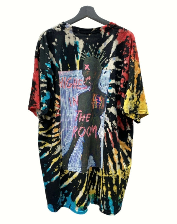 カクタスジャック CACTUS JACK Highest In The Room Tee ハイエスト イン ザ ルーム Tシャツ  タイダイ Travis Scott トラヴィス スコット 半袖 Tシャツ ロゴ マルチカラー 2XLサイズ 104MT-659