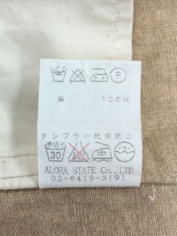 アーツアンドサイエンス ARTS&SCIENCE LINEN COAT リネン コート 麻 ロング丈 胸ポケット 薄茶 サイズ 3 コート 無地 ベージュ 104MT-1054