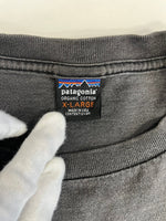 パタゴニア PATAGONIA 90s Vintage ヴィンテージ USA製 半袖カットソー カエルプリント 墨黒  XL Tシャツ ブラック LLサイズ 101MT-4698