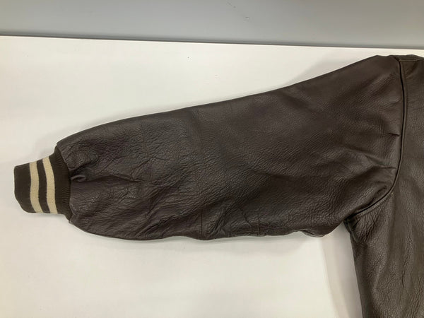 コンバース CONVERSE 90's 90年代 レザースタジャン varsity jacket VINTAGE ヴィンテージ   ジャケット ブラウン Mサイズ 101MT-5017