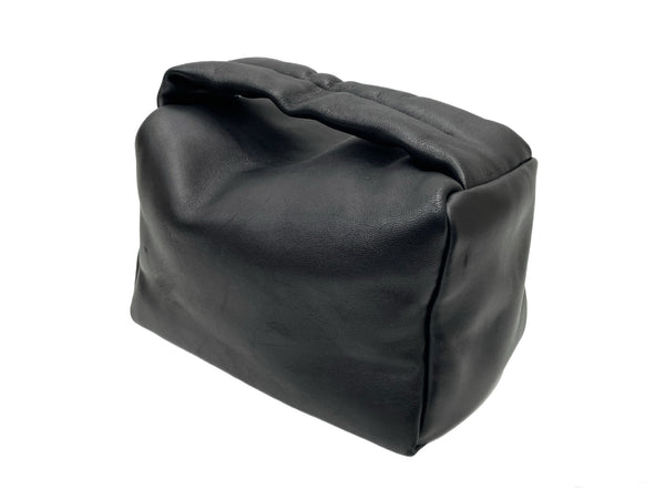 バケットバゲージ Bucket Baggage Puff Cube Medium シープレザー ハンドバッグ レディース ブラック 601bag-9