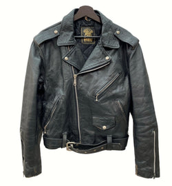 トリプルシックス 666 DOUBLE LEATHER RIDERS JACKET ダブル レザー ライダース ジャケット アウター バイカー 黒 サイズ 40 ジャケット 無地 ブラック 104MT-925