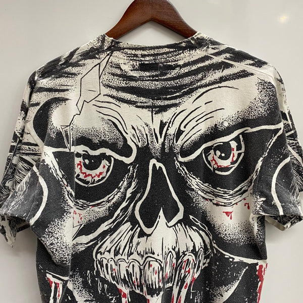 【曜日割引対象外】 ヴィンテージ vintage 90's skull tee タグ無し Tシャツ ホワイト 201MT-4685 VB