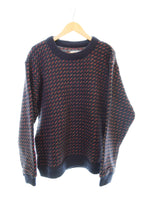 エルエルビーン L.L.Bean 80's Norway製 バーズアイ柄 ウールニット クルーネック セーター 1751 セーター Mサイズ 103MT-1724