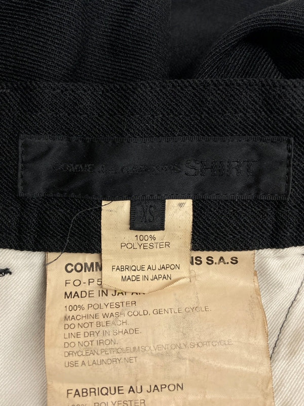 コムデギャルソン COMME des GARCONS SHIRT UTILITY PANTS ユーティリティ パンツ ジップフライ スラックス ズボン 黒 無地 FO-P505 ボトムスその他 ブラック XSサイズ 104MB-383