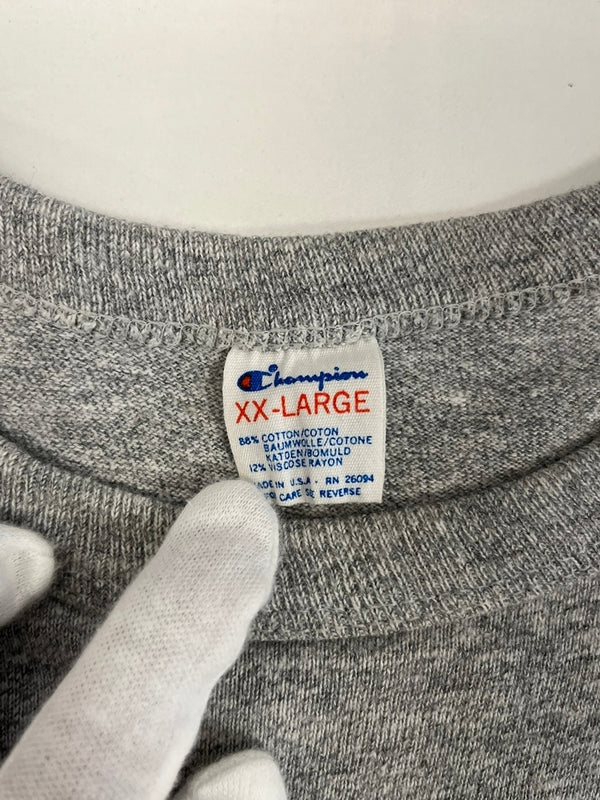 チャンピオン Champion 80s～ ヴィンテージ Vintage トリコタグ リバースウィーブ REVERSE WEAVE US古着 カレッジプリント FSU   XXL Tシャツ グレー 3Lサイズ 101MT-4525