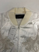 ほしひめ Hoshihime 星姫 スカジャン 龍刺繍 スカジャン サテン 白 F-002 ジャケット ホワイト フリーサイズ 101MT-5383