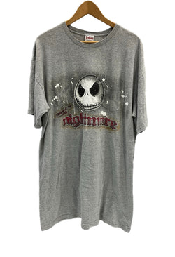 US US古着 90's～00's disney vintage The Nightmare Before Christmas ディズニー ナイトメア・ビフォア・クリスマス ONE SIZE Tシャツ グレー フリーサイズ 101MT-3412