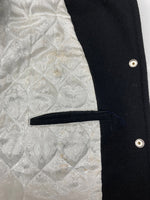 キャリー CALEE WOOL MELTON COACH JACKET ウール メルトン コーチ ジャケット ボタン 裏キルティング アウター 黒 ジャケット ロゴ ブラック XLサイズ 104MT-2146