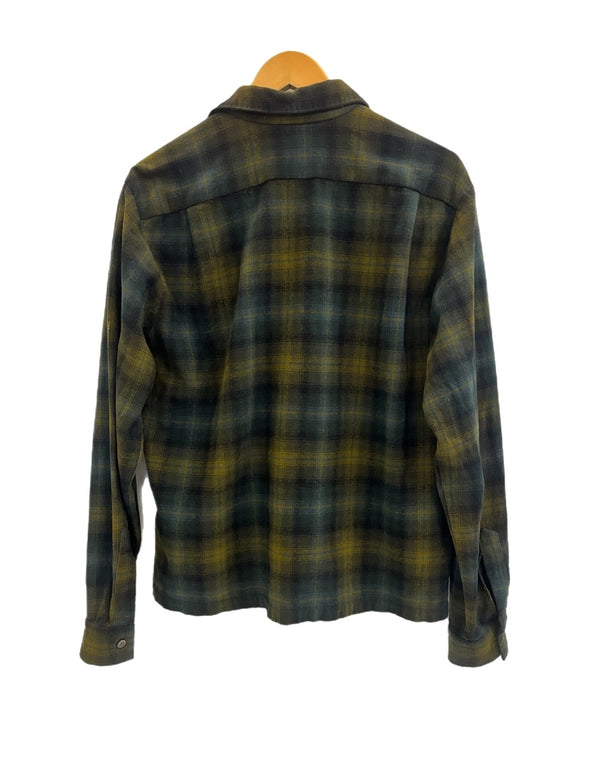 ヴィンテージ vintage 50s~60s 50's 60's Stanwood casuals ウールチェック 開襟シャツ オンブレ ヘビネル 緑  長袖シャツ マルチカラー 101MT-4936