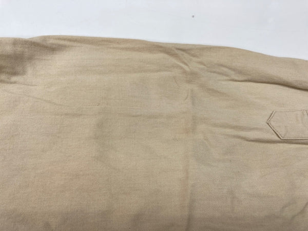 ダブルアールエル RRL 90s 三ツ星タグ MILITARY SHIRT ミリタリー サファリシャツ ステンカラー フロントボタン ヴィンテージ VINTAGE ラルフローレン RALPH LAUREN コットン 北マリアナ諸島製 BEIGE 長袖シャツ 無地 ベージュ Lサイズ 104MT-1971