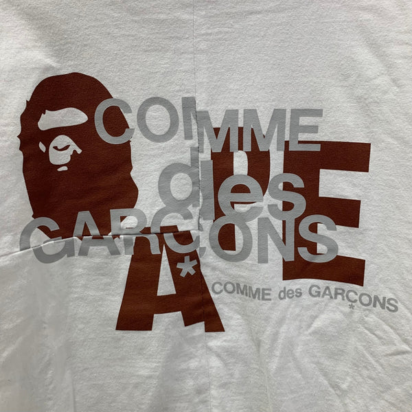 アベイシングエイプ A BATHING APE COMME des GARCONS コラボ 001LTI731901C ロンT ホワイト XLサイズ 201MT-4796