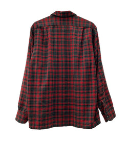 ペンドルトン PENDLETON 50's 50年代 Vintage ヴィンテージ ボードシャツ 開襟 オープンカラー ウールシャツ 赤 緑 黒 長袖シャツ チェック マルチカラー Mサイズ 104MT-1308