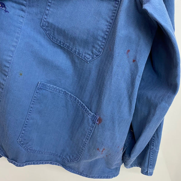 【曜日割引対象外】 ヴィンテージ vintage 50's BEST HBT カバーオール 猫目ボタン ジャケット ブルー Mサイズ 201MT-3809 VB