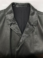 ケンゾー KENZO HOMME LEATHER LONG COAT レザー ロング コート ボタン アーカイブ 本革 アウター ジャケット 黒 ジャケット 無地 ブラック Lサイズ 104MT-1794