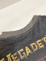バンドTシャツ BAND-T 90s 90's MEGADETH メガデス ツアーTシャツ ロックT  ヴィンテージ 袖シングル US古着 Tシャツ プリント グレー Lサイズ 101MT-2285