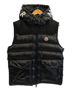 モンクレール MONCLER 22 MONCLER GENICHI GILET ロゴ ダウンベスト 2WAY フード着脱 黒 サイズ2 ベスト ブラック 101MT-5413