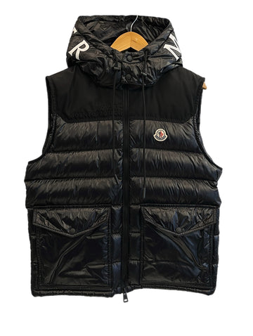 モンクレール MONCLER 22 MONCLER GENICHI GILET ロゴ ダウンベスト 2WAY フード着脱 黒 サイズ2 ベスト ブラック 101MT-5413