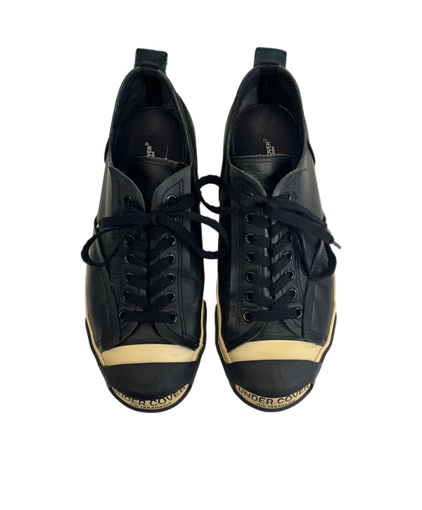 アンダーカバー UNDERCOVER JP型 トゥ ロゴ オール レザー ローカット UCP9F01 メンズ靴 スニーカー ブラック L 27.5cm 101sh-2035