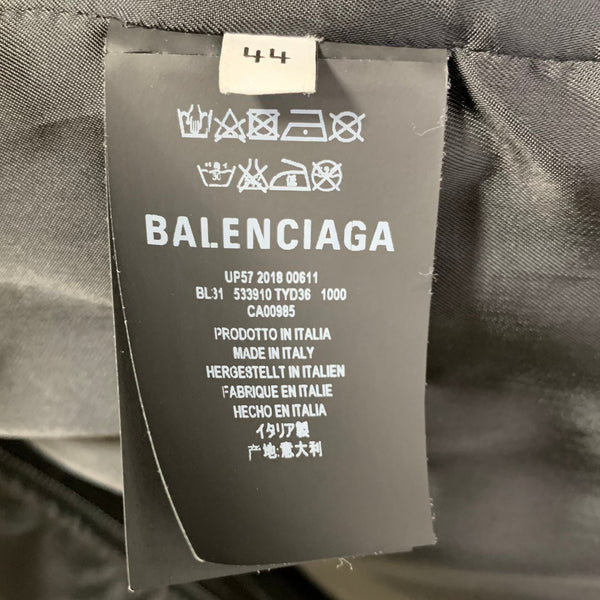 バレンシアガ BALENCIAGA 18AW PADDER WINDBREAKER バックロゴ ナイロンジャケット 533910 TYD36 ジャケット ブラック 44サイズ 201MT-4845