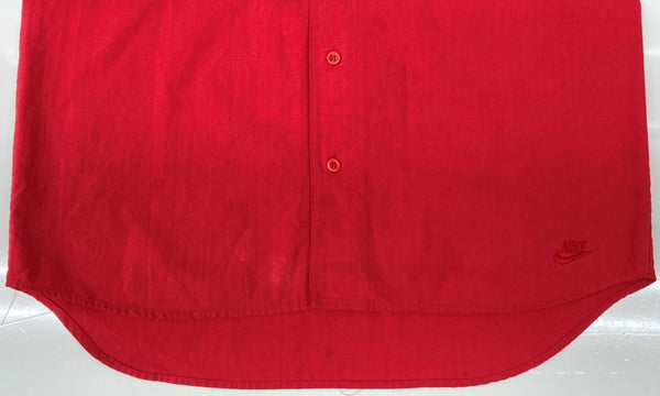 ナイキ NIKE JORDAN 90s BASEBALL SHIRT ベースボール シャツ ジャンプマン ボタン ヴィンテージ 半袖 刺繍 赤 半袖シャツ ロゴ レッド 104MT-1962