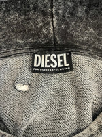 ディーゼル DIESEL ヴィンテージ加工 フーディー  ダメージ加工 ロゴ S-GINN-HOOD-E1 XXL パーカ グレー 3Lサイズ 101MT-4368