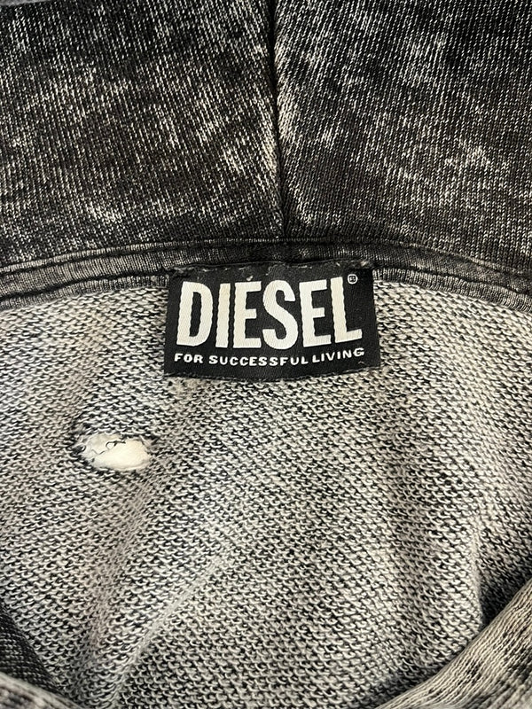 ディーゼル DIESEL ヴィンテージ加工 フーディー  ダメージ加工 ロゴ S-GINN-HOOD-E1 XXL パーカ グレー 3Lサイズ 101MT-4368